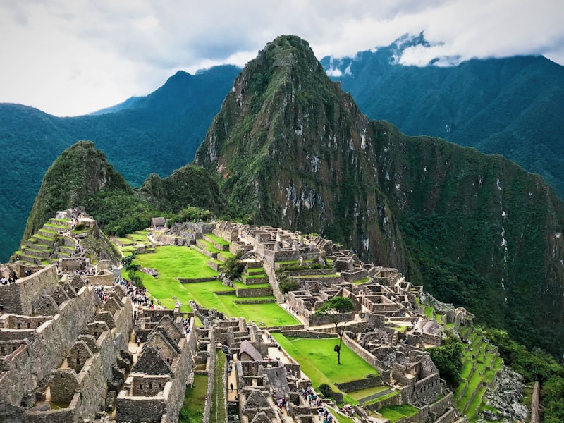 Machu Picchu ruins in the Andes mountains