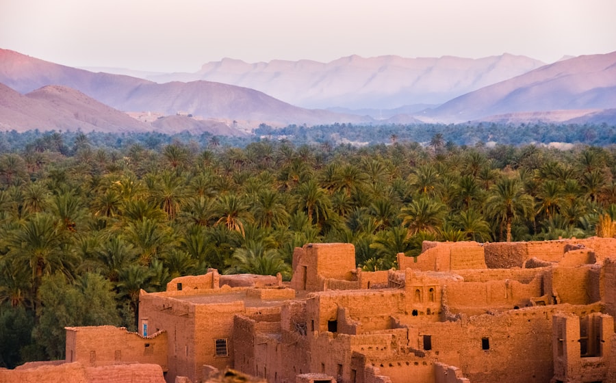 Marrakech medina arches and warm desert light